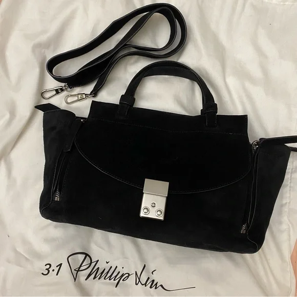 3.1 phillip lim mini soft suede pashli satchel in black - Picture 1 of 12